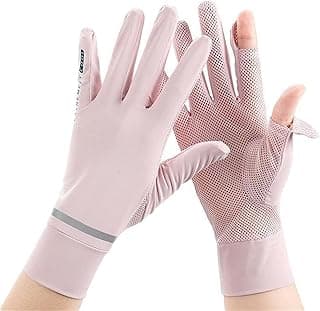 Showay Women Summer UV Protection Gloves Touchscreen Driving Gloves Non-Slip Sun Protective Gloves (pink), UVGLV-PK