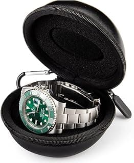 Wawasia Wawasia Watch Travel Case with Hiking Buckle, Sports Watch Organizer Box Portable Single Watch Storage Box for Wristwatches & Smart Watches up to 50mm(Cool Black)