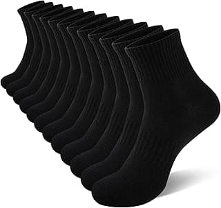 eallco Mens Ankle Socks Cotton Quarter Thin Ankle High Mini Crew Socks for Men 6 Pairs