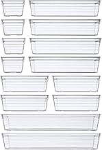 DCA 14 PCS Clear Plastic Drawer Organizer Tray for Makeup, Kitchen Utensils, Jewelries and Gadgets