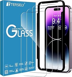 T Tersely [3 Pack] Screen Protector for iPhone 14 Pro Max [6.7 inch], Tempered Glass with Installation Alignment Frame, Case Friendly