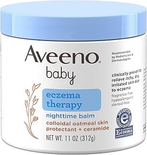 Aveeno Baby Eczema Therapy Nighttime Balm, with natural Colloidal Oatmeal and Dimethicone for Dry Skin and Baby Eczema Relief, 11 oz., No Artificial Color
