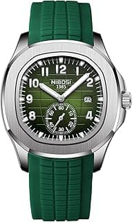 NIBOSI Men's Watches Silicone Analog Quartz Wrist Watch Men Stainless Steel Waterproof Date Business Casual Fashion Design Rubber Watches for Men