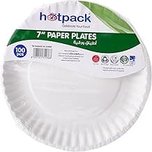 Hotpack Disposable Paper Plate - 7 - 100 Pcs