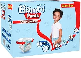Sanita Bambi Pants, Size 6, XXL, Giant Box, 58 Diapers,Blue
