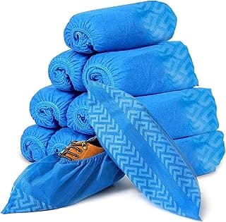 Lakobos Lakobos Shoes Covers Disposable, No Slip Nonwoven - 100 Pieces(50 Pairs)Disposable Shoe Boot Slip Resistant Lightweight Breathable Dust-Proof Boot Shoes Cover, One Size Fit All Most (Blue)