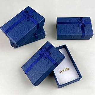 4PCS Royal Blue Bow Gift Wrap Box with Decorative Bow for Jewelry Storage and Presentation