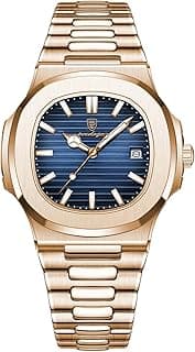 Poedagar Man Fashion Wristwatch Business Stainless Steel Band Quartz Men Watch Waterproof Luminous Date Square Men's Watches