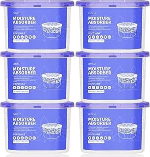 CLEVAST Moisture Absorbers Boxes 6 Pack, Dehumidifier Boxes for Closet, Unscented Hanging Humidity Absorber in Wardrobes, Bedrooms, Bathrooms(280g/pack)