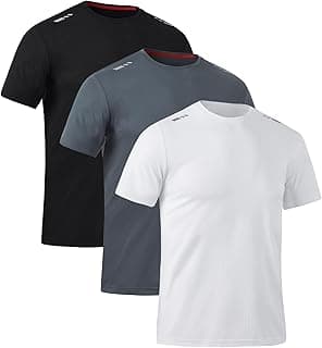Zoofly Mens Tshirt 3 Pack Gym Workout T Shirts Quick Dry Sports T-Shirt Crew Neck Short Sleeve Athletic T Shirt