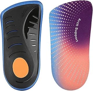 JSHshield JSHshield Insoles,Orthotics Inserts 3/4 Length,High Arch Support Half Shoe Insert for Flat Feet,Plantar Fasciitis,Over-Pronation,Relief Heel Spur Pain,Heel Cushion Fit Men & Womens