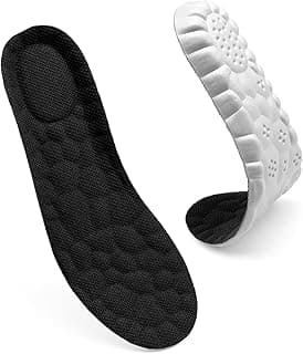 Steppr Insoles for Women and Men, Adjustable Size 4D Memory Foam Steppes Cloud Comfort Shoe Insole with Arch Support, Work Boot Gel Plantar Fasciitis Cushioning Inserts, Improved Posture, Black