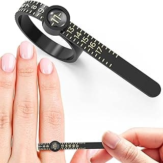 ALMEKAQUZ Ring Sizer 1-17 Measuring Tool with Magnified Glass, Reusable Finger Size Gauge Jewelry Sizing Tool USA Rings Size,Jewelry Tools