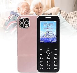 Basic Cell Phone for the Elderly, Unlocked 2G Mobile Phone with Big Buttons, Backup Dumb Phone with GSM Standard, Supports Dual SIM + SD Card,No Internet,Pink
