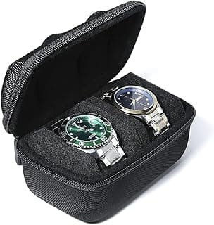 Aputue Aputue Watch Travel Case, 2 Slot Portable Watch Roll Case Storage and Organizer, Hard Watch Box with Anti Move Watch Pillow, Storage Watch Display Holder for Wristwatches and Smart Watches