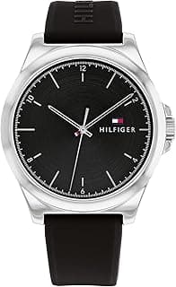 Tommy Hilfiger MEN'S BLACK DIAL BLACK SILICONE STRAP WATCH - 1710617