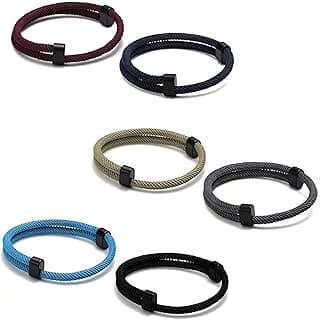 GoodTool 6 Pcs Braided Rope Bracelets Set, Braided Bracelets, Adjustable Bracelet with Double Slider Clasp, Handcrafted Braided Cord Wristband for Men and Women