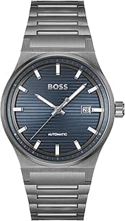 BOSS Candor Auto Men's Automatic Watch, Stainless Steel, 5ATM/50m Water Resistant - Refined and Elegant Timepiece - Self-Winding - Gift for Him, 41mm
