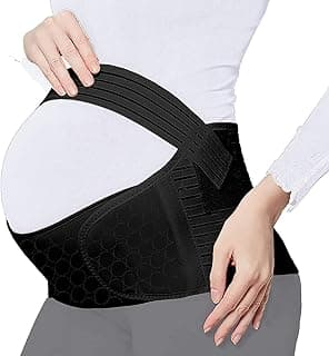 NALACAL 3-in-1 Maternity Support Belt - Adjustable Pregnancy Belly Band, Lightweight and Breathable Back Brace for Abdominal Support, Comfortable Waist Support for Expecting Mothers (Black)