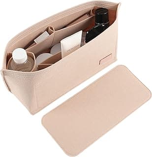 Doxo Doxo Purse Organizer Insert for Handbags&Tote Felt Bag Fits Speedy and Neverfull ONTHEGO,3 Sizes/6 Color, Beige Bag+Beige Base Shape, M