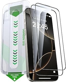 UGREEN for iPhone 17/16 Pro Screen Protector 6.3'' Innovative Auto Installation 9H+ Unbreakable Protection 1:1 Full Coverage Tempered Glass Screen Protector, Case Friendly, HD Clear 2 Pack