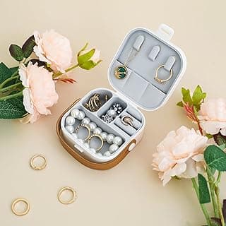 Portable Mini Jewelry Box - Multifunctional Organizer for Necklaces, Earrings, Rings, and Bracelets White DJA1126-01