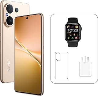 Vivo V60 5G - Desert Gold 12 + 256GB | 50MP ZEISS Camera | 3D curved 120Hz AMOLED Display | 6500mAh | IP69, 4Y Battery | Smart Watch | 455 Days Screen Replace,24 Months Warranty