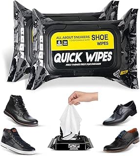 2-Pack 60 Pcs Sneaker Cleaning Wipes مناديل الأحذية - Quick-Dry Shoe Wipes for White Sneakers, Leather, Canvas, Removes Dirt & Stains, Travel Use