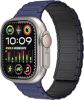 GoodTool Magnetic Band Compatible with Apple Watch 42mm 44mm 45mm 46mm 49mm, Replacement Band Strap for Men Women, Sport Silicone Wristband Bands for Series 9/8/7/6/5/4/3/2/1/SE/Ultra 2