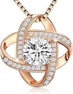 J.Rosée Swarovski Elements Crystal Gold Plated 925 Sterling Silver Diamond Pendant Necklace for Women Gift Packing J.Rosée Fashion Jewelry