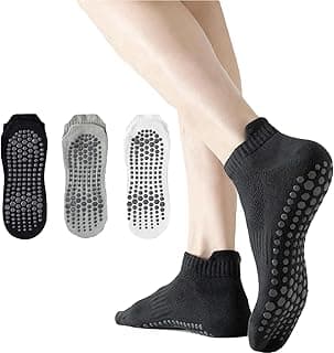 GoodTool Women's Pilates Socks, Non-Slip Yoga Socks For Yoga, Ballet, Fitness, Pilates, And Barefoot Training (3 Pairs)