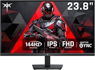 KTC 24 Inch Computer Monitor, FHD 144Hz Office Gaming Monitor, IPS, Adaptive-Sync, HDMI & DP Port, 1500:1 Contrast Ratio, Bluelight Filter, Tilt Adjustable, H24B9S