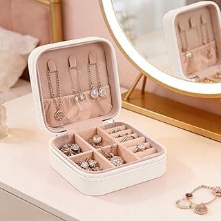 Jewelry Travel Case,Traveling Jewelry Organizer,Small Jewelry Box,Traveling Jewelry Organizer,Portable Jewelry Travel Boxes,White