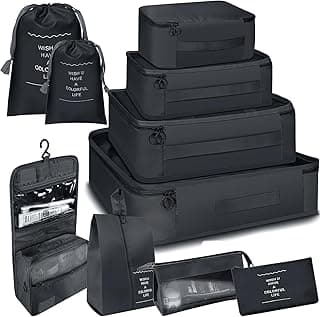 WVLIROD WVLIROD Packing Cubes 10 Pcs Travel Luggage Packing for Suitcases Organizers Set with Toiletry Bag Compression Storage Shoe Bag,Clothing Underwear Bag