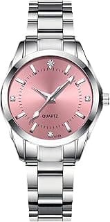 Waterproof Quartz Watch for Women with Stainless Steel Strap