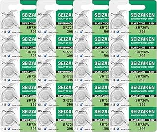 Seizaiken Seizaiken 396 SR726W 1.55V 0% Hg Silver Oxide Watch Battery (20 Batteries) Made in Japan by Seiko