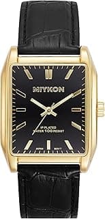 Miykon Vintage Watches for Men | Tank Square Mens Dress Watch with Genuine Leather Strap and Second Hand | Ion Polished, Luminous Hands, Scratch Resistant Glass, Japanese Quartz, 100ft Water Resistant