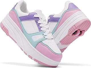 ANEFUN Roller Skate Shoes for Kids Girls Boys Detachable Wheeled Fashion Sneakers