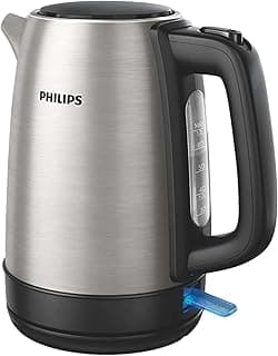 Philips 2200W Daily Collection Metal Kettle Silver And Black Hd9350/92 Stainless Steel And Black