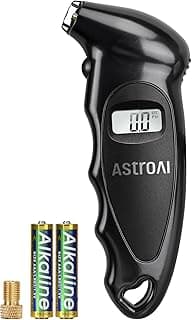 AstroAI Digital Tyre Pressure Gauge 150 PSI 4 Settings for Car Truck Bicycle with Backlit LCD and Non-Slip Grip Tyre Pressure Checker (Black)