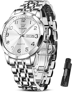 OLEVS Watch Men Luxury Watches for Men (Silver/Gold/Blue/Black)(Diamond/Roman Numeral/Arabic Numeral) Dial Watches Stainless Steel Watch Date Waterproof Dress Casual Reloj