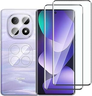 [2+2 Pack] Screen Protector for Xiaomi Redmi Note 15 5G with Camera Lens Protector,HD Clear Tempered Glass Film,3D Curved Upgrade,Scratch Resistant