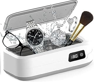 Oasisgalore Ultrasonic Jewelry Cleaner, 600ml Jewelry Cleaner Machine Eyeglasses Cleaner One-Touch Operation
