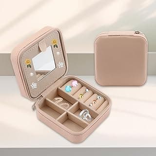 Small Travel Jewelry Holder Organizer Personalized Portable Travel Jewelry Box, Travel Essentials for Women, ravel Jewelry Case Small Box Cute Stuff,Christmas Back to Schoo,Graduation Birthday Gifts