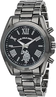 ACCUTIME U.S. Polo Assn. Women's Quartz Watch with Alloy Strap, Black, 16 (Model: USC40436AZ), Black, Quartz Watch