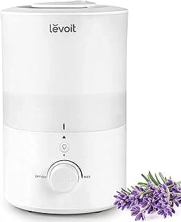 LEVOIT 3L Humidifiers for Bedroom Baby Room with Night Light, Cool Mist Humidifier for Home, Office & Plant, Auto-Off, Up to 25H for 27 m2, Quiet Operation with 360° Rotation Nozzle- 2 Filter Sponge