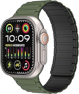 GoodTool Magnetic Band Compatible with Apple Watch 42mm 44mm 45mm 46mm 49mm, Replacement Band Strap for Men Women, Sport Silicone Wristband Bands for Series 9/8/7/6/5/4/3/2/1/SE/Ultra 2