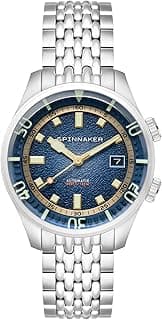 Spinnaker Bradner Men's 42 mm Automatic 3-Hand Watch with Genuine Leather or Stainless Steel Strap SP-5062