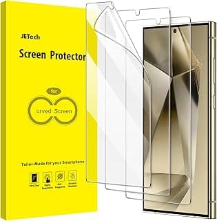 JETech Screen Protector for Samsung Galaxy S24 Ultra 5G 6.8-Inch, Flexible TPU Film, Fingerprint ID Compatible, Easy Installation, HD Clear, 3-Pack