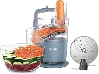 Kenwood Food Processor, MultiPro Go, 650W, 1.3L Bowl, Chopping, Slicing, Grating, Pureeing, Kneading Dough, Express Serve, Knife Blade, FDP22.130GY, Grey
